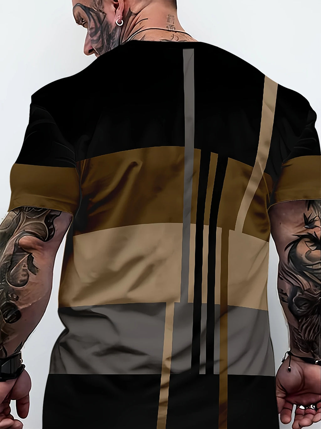 Men's Casual Color Block T-Shirt